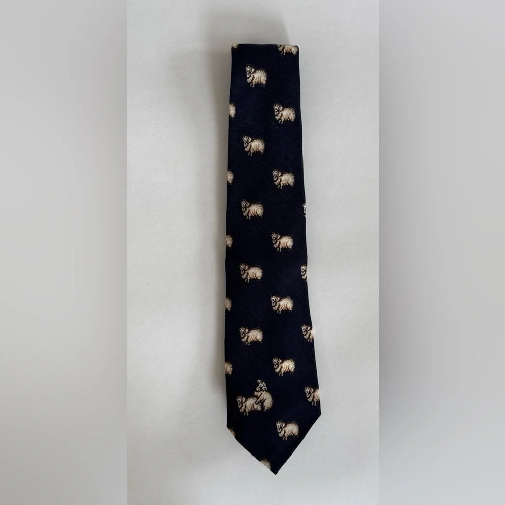 Unique Woolaby Necktie Pure Wool, Made in Australia Novelty Design Rams Sheep